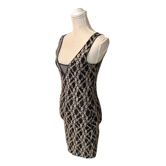 Intimately Free People Black and Gold Lace Embroidered Mini Dress - Picture 8 of 13